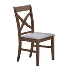 Set di 2 sedie da pranzo Royal Hampton, cuscino in schiuma grigia, marrone stile rustico