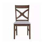 Set di 2 sedie da pranzo Royal Hampton, cuscino in schiuma grigia, marrone stile rustico