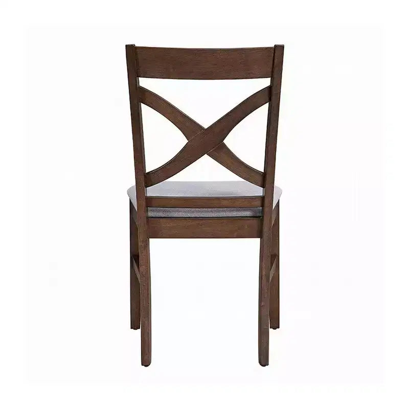 Set di 2 sedie da pranzo Royal Hampton, cuscino in schiuma grigia, marrone stile rustico