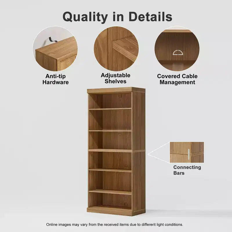 PexFix 36x31x16 Scaffale Senza Ante in Legno Mobile Contenitore Libreria e Mobile da Ufficio per Cucina Camera da Letto Ingresso Soggiorno Sala da Pranzo Naturale