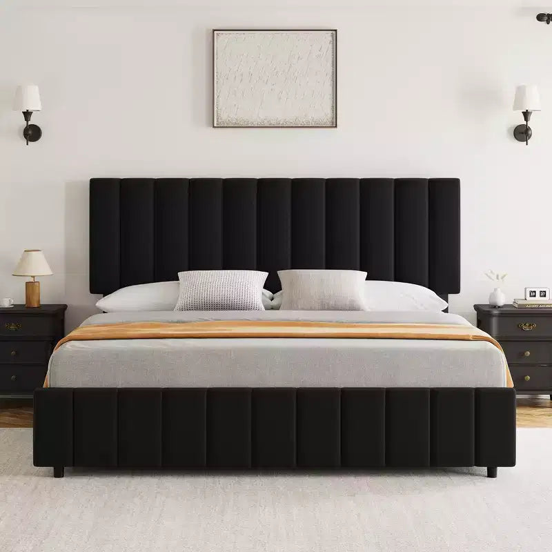 Struttura letto, Letto contenitore con piattaforma, 4 cassetti, Testiera regolabile, Doghe in legno, Silenzioso, Nessuna molla necessaria, Facile montaggio