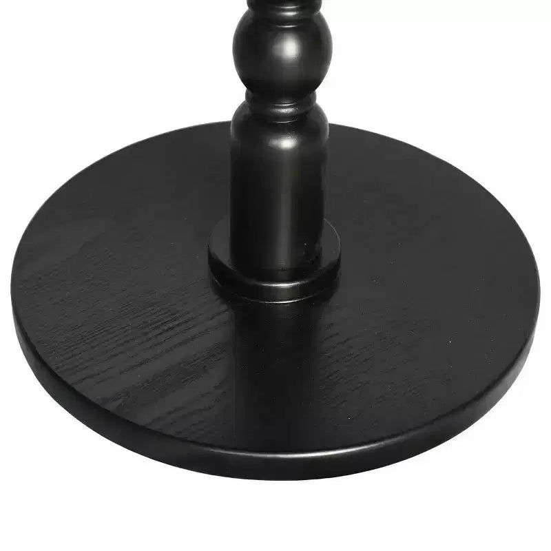 Homy Casa 23 Tavolino d'appoggio rotondo con base a piedistallo tornita, piano in MDF, tavolino per soggiorno o camera da letto, nero