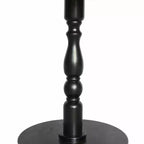 Homy Casa 23 Tavolino d'appoggio rotondo con base a piedistallo tornita, piano in MDF, tavolino per soggiorno o camera da letto, nero