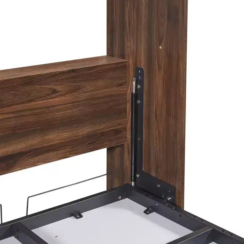 Letto a scomparsa matrimoniale/piazza e mezza in legno con armadio, letto a parete pieghevole con armadio e ripiani portaoggetti per camera degli ospiti