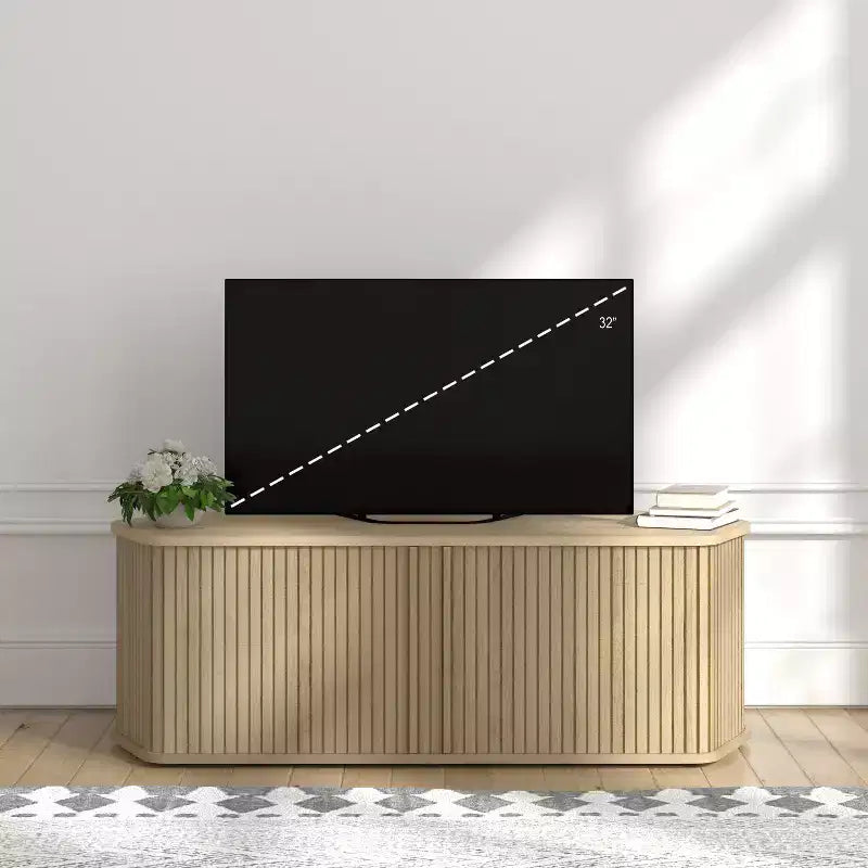 Mobile TV angolare Galano con ante a canne da 43,3 L 20,0 P 14,8 A