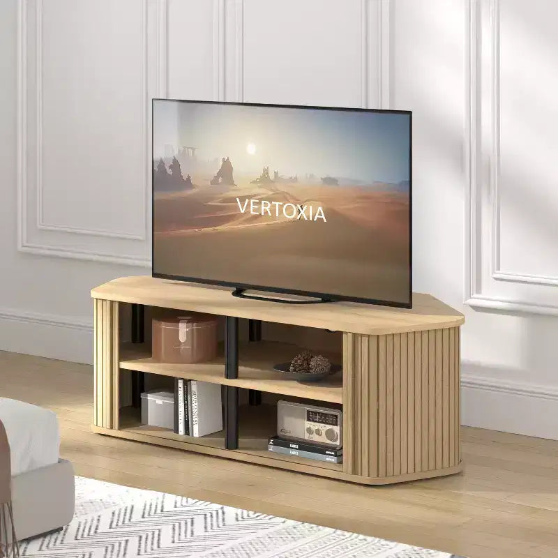 Mobile TV angolare Galano con ante a canne da 43,3 L 20,0 P 14,8 A
