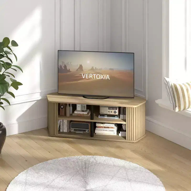 Mobile TV angolare Galano con ante a canne da 43,3 L 20,0 P 14,8 A
