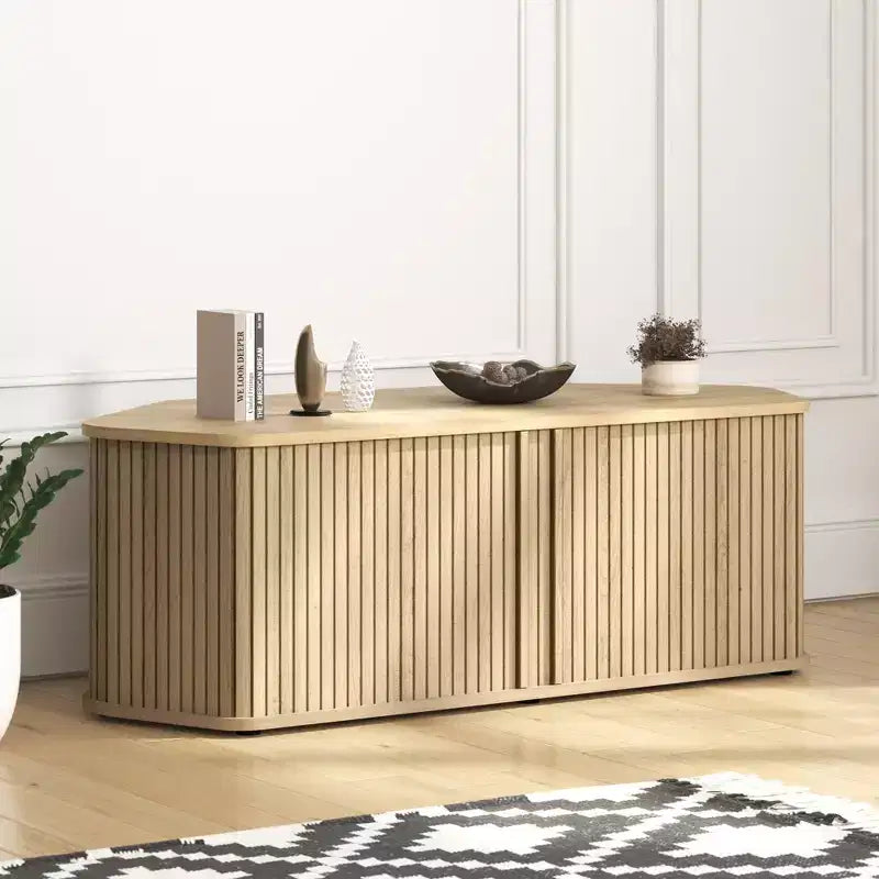 Mobile TV angolare Galano con ante a canne da 43,3 L 20,0 P 14,8 A