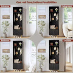 Panca da Ingresso 4 in 1 con Scarpiera e Attaccapanni, Organizzatore Hall Tree da 74'' con 4 Ganci Dorati, Armadietto e Design Rustico per Piccoli Spazi