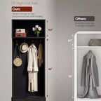 Panca da Ingresso 4 in 1 con Scarpiera e Attaccapanni, Organizzatore Hall Tree da 74'' con 4 Ganci Dorati, Armadietto e Design Rustico per Piccoli Spazi