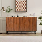 GDFStudio Pina 59'' Mid-Century Modern Wooden Storage Cabinet with 4 Doors and 8 Compartments