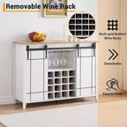 Mobile bar in legno 47 con anta scorrevole, moderno mobile per liquori, whisky e caffè con portabottiglie e portacalici
