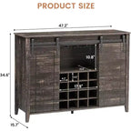 Mobile bar in legno 47 con anta scorrevole, moderno mobile per liquori, whisky e caffè con portabottiglie e portacalici