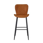 VECELO Sgabello da Bar Set di 2/4 in Ecopelle, Altezza Bancone con Gambe in Metallo e Poggiapiedi, Marrone