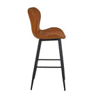 VECELO Sgabello da Bar Set di 2/4 in Ecopelle, Altezza Bancone con Gambe in Metallo e Poggiapiedi, Marrone