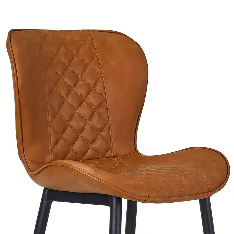 VECELO Sgabello da Bar Set di 2/4 in Ecopelle, Altezza Bancone con Gambe in Metallo e Poggiapiedi, Marrone