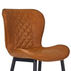 VECELO Sgabello da Bar Set di 2/4 in Ecopelle, Altezza Bancone con Gambe in Metallo e Poggiapiedi, Marrone