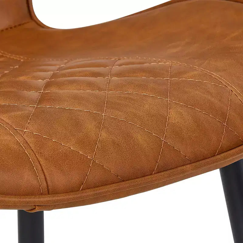 VECELO Sgabello da Bar Set di 2/4 in Ecopelle, Altezza Bancone con Gambe in Metallo e Poggiapiedi, Marrone
