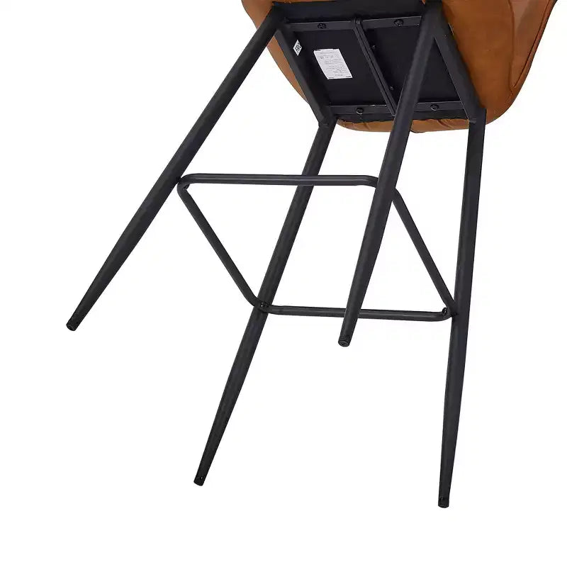 VECELO Sgabello da Bar Set di 2/4 in Ecopelle, Altezza Bancone con Gambe in Metallo e Poggiapiedi, Marrone