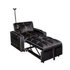 MAYEERTY Divano Letto Trasformabile 2-in-1 con Letto Estraibile Moderno Divano Letto Matrimoniale Regolabile per Soggiorno Nero