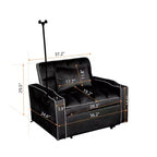 MAYEERTY Divano Letto Trasformabile 2-in-1 con Letto Estraibile Moderno Divano Letto Matrimoniale Regolabile per Soggiorno Nero