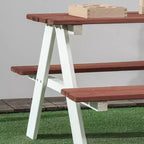 Set Tavolo da Picnic per Bambini Whisen, Set Tavolo e Panca in Legno, Regalo per Bambini dai 3 agli 8 Anni - Marrone