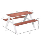 Set Tavolo da Picnic per Bambini Whisen, Set Tavolo e Panca in Legno, Regalo per Bambini dai 3 agli 8 Anni - Marrone