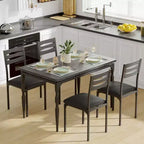 Set da pranzo per 4 persone, gambe del tavolo a spirale, sedute ergonomiche confortevoli, set da tavolo da bar, per piccoli spazi, cucina, appartamento