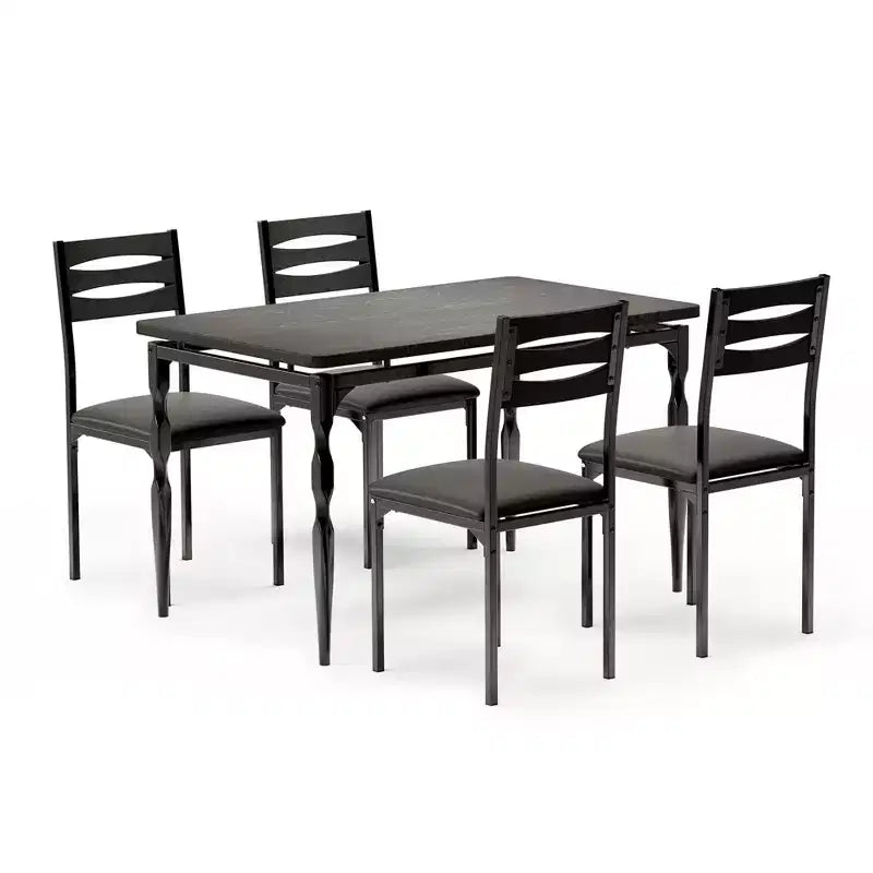 Set da pranzo per 4 persone, gambe del tavolo a spirale, sedute ergonomiche confortevoli, set da tavolo da bar, per piccoli spazi, cucina, appartamento