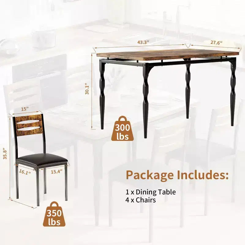 Set da pranzo per 4 persone, gambe del tavolo a spirale, sedute ergonomiche confortevoli, set da tavolo da bar, per piccoli spazi, cucina, appartamento