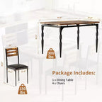 Set da pranzo per 4 persone, gambe del tavolo a spirale, sedute ergonomiche confortevoli, set da tavolo da bar, per piccoli spazi, cucina, appartamento
