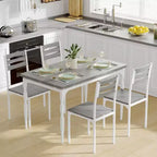 Set da pranzo per 4 persone, gambe del tavolo a spirale, sedute ergonomiche confortevoli, set da tavolo da bar, per piccoli spazi, cucina, appartamento