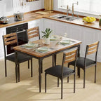 Set da pranzo per 4 persone, gambe del tavolo a spirale, sedute ergonomiche confortevoli, set da tavolo da bar, per piccoli spazi, cucina, appartamento