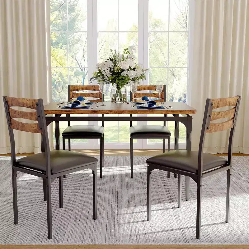 Set da pranzo per 4 persone, gambe del tavolo a spirale, sedute ergonomiche confortevoli, set da tavolo da bar, per piccoli spazi, cucina, appartamento
