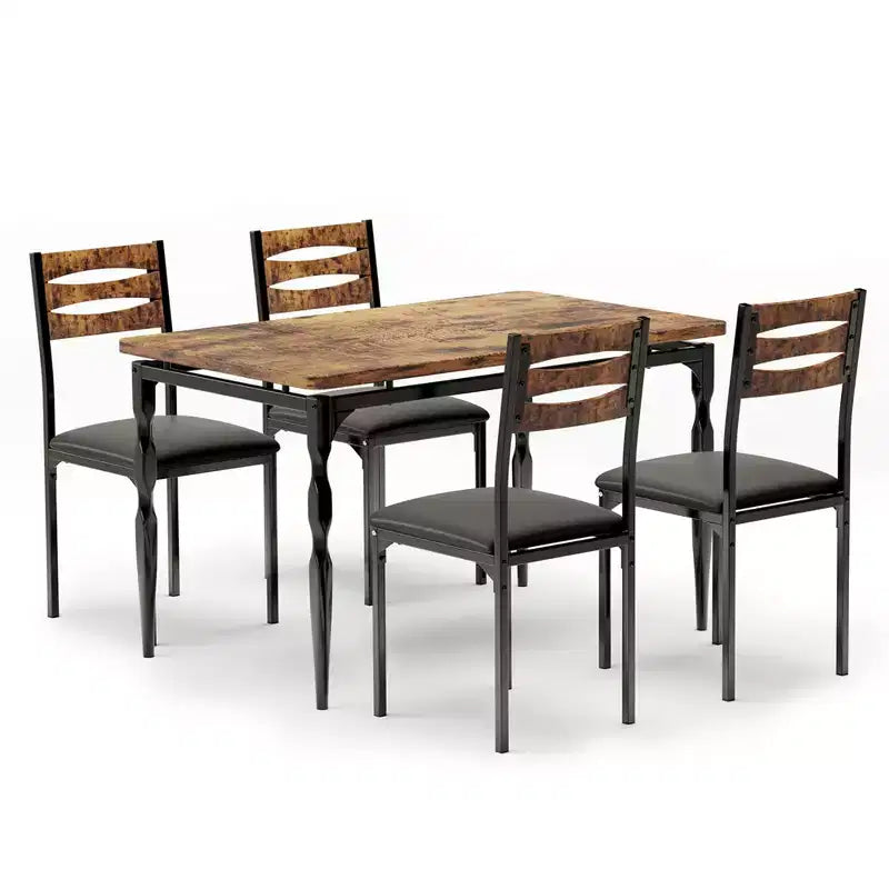 Set da pranzo per 4 persone, gambe del tavolo a spirale, sedute ergonomiche confortevoli, set da tavolo da bar, per piccoli spazi, cucina, appartamento