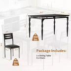 Set da pranzo per 4 persone, gambe del tavolo a spirale, sedute ergonomiche confortevoli, set da tavolo da bar, per piccoli spazi, cucina, appartamento