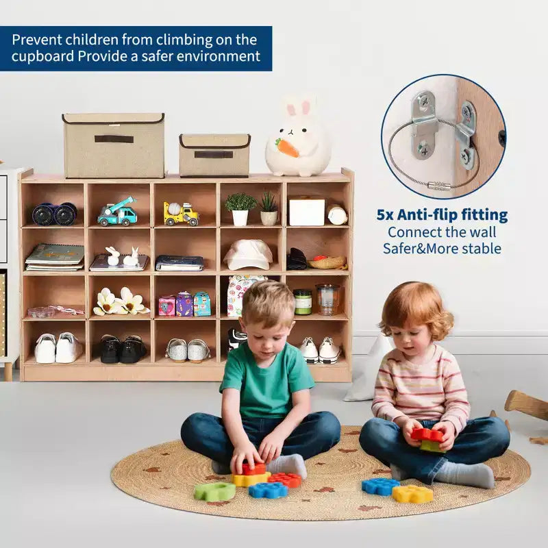 COZONY 47 Mobile con Ripiani a Scomparsa e 4 Ruote, Contenitori Organizer con 2 Box, Libreria per Casa, Scuola e Asilo