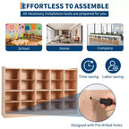 COZONY 47 Mobile con Ripiani a Scomparsa e 4 Ruote, Contenitori Organizer con 2 Box, Libreria per Casa, Scuola e Asilo