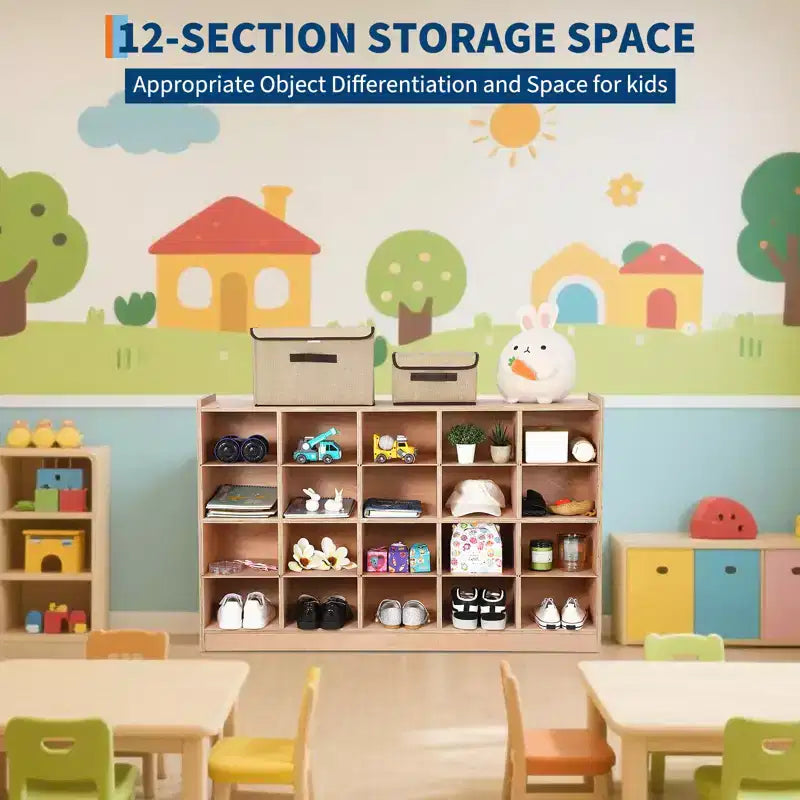 COZONY 47 Mobile con Ripiani a Scomparsa e 4 Ruote, Contenitori Organizer con 2 Box, Libreria per Casa, Scuola e Asilo