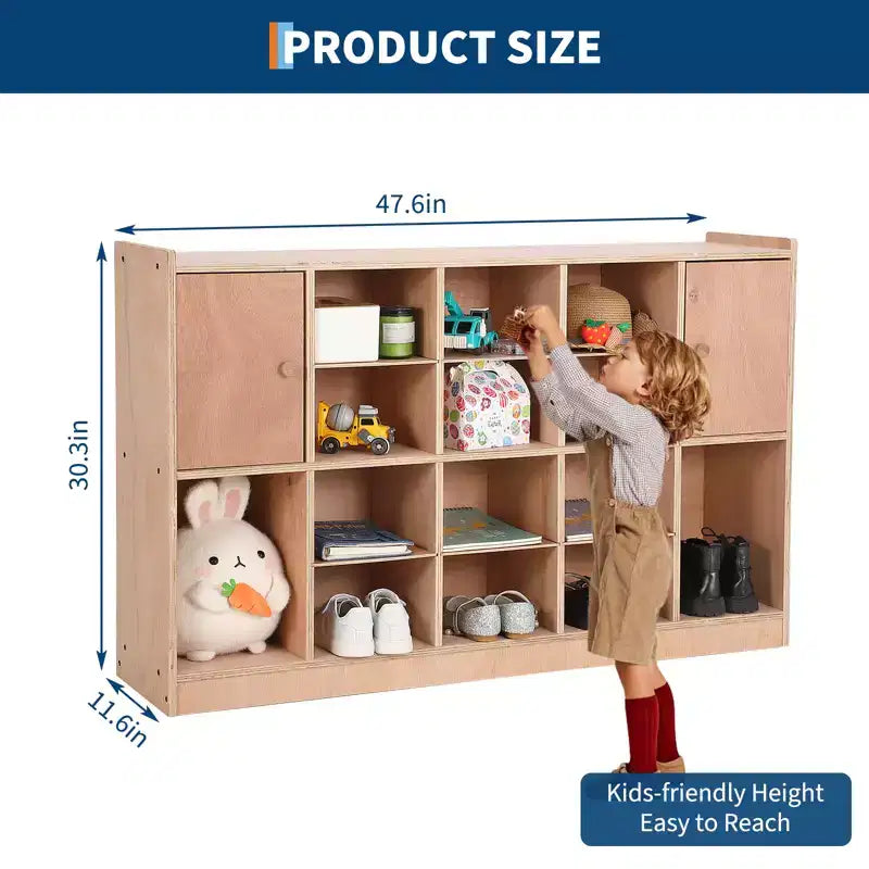 COZONY 47 Mobile con Ripiani a Scomparsa e 4 Ruote, Contenitori Organizer con 2 Box, Libreria per Casa, Scuola e Asilo