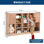COZONY 47 Mobile con Ripiani a Scomparsa e 4 Ruote, Contenitori Organizer con 2 Box, Libreria per Casa, Scuola e Asilo