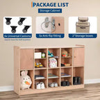 COZONY 47 Mobile con Ripiani a Scomparsa e 4 Ruote, Contenitori Organizer con 2 Box, Libreria per Casa, Scuola e Asilo