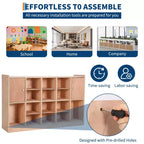 COZONY 47 Mobile con Ripiani a Scomparsa e 4 Ruote, Contenitori Organizer con 2 Box, Libreria per Casa, Scuola e Asilo