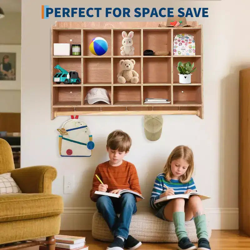COZONY 47 Mobile con Ripiani a Scomparsa e 4 Ruote, Contenitori Organizer con 2 Box, Libreria per Casa, Scuola e Asilo