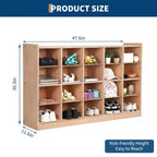 COZONY 47 Mobile con Ripiani a Scomparsa e 4 Ruote, Contenitori Organizer con 2 Box, Libreria per Casa, Scuola e Asilo