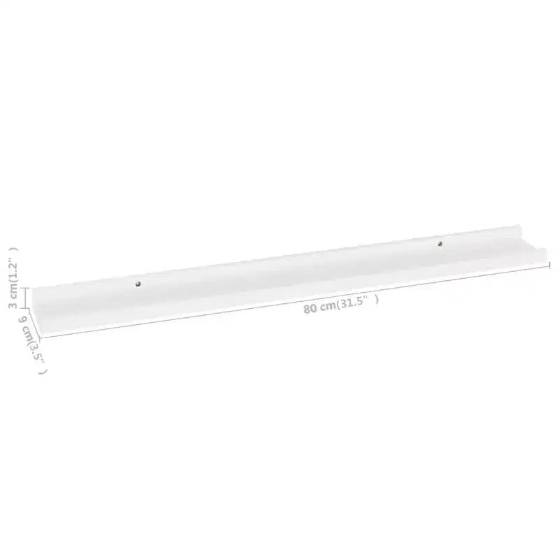 Set di 4 mensole a muro in MDF bianco, medie, da parete
