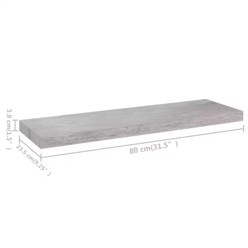 Mensola a muro in MDF grigio cemento a nido d'ape, metallo 31,5 x 9,3 x 1,5 pollici