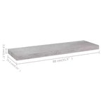 Mensola a muro in MDF grigio cemento a nido d'ape, metallo 31,5 x 9,3 x 1,5 pollici
