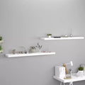 Wall Shelf Set of 2 White Honeycomb MDF, metal