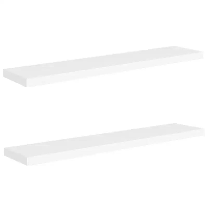 Set di 2 mensole a muro a nido d'ape, bianco, in MDF e metallo
